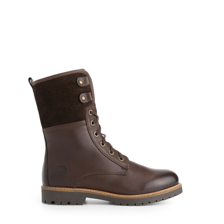 Kongea Women - Lace-up boots - Wool-lined - Dark brown R