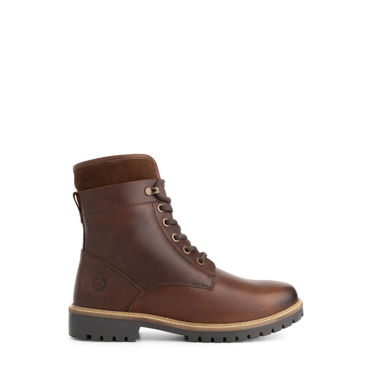 Langdets Men - Lace-up boots - Wool-lined - Dark brown R