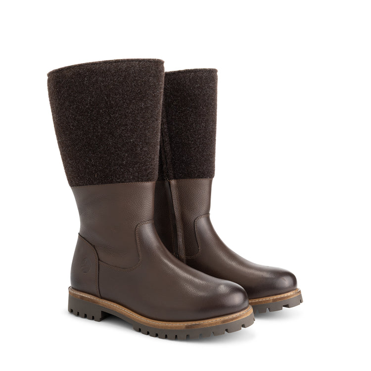 Lagen Men - High boots - Wool/Felt - Dark brown FRD