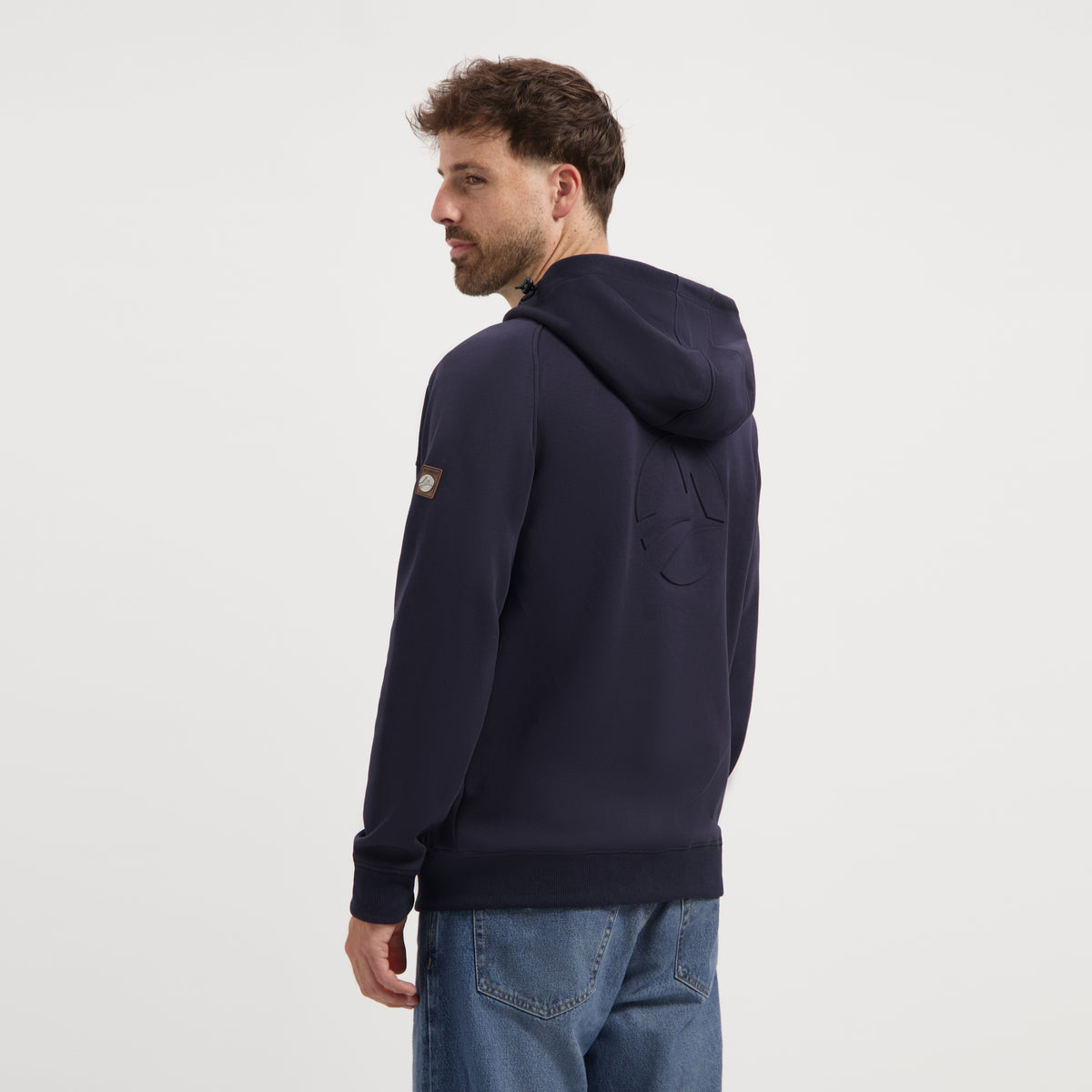 Steffen Men - Hooded Cardigan - Sweat - Navy MV2