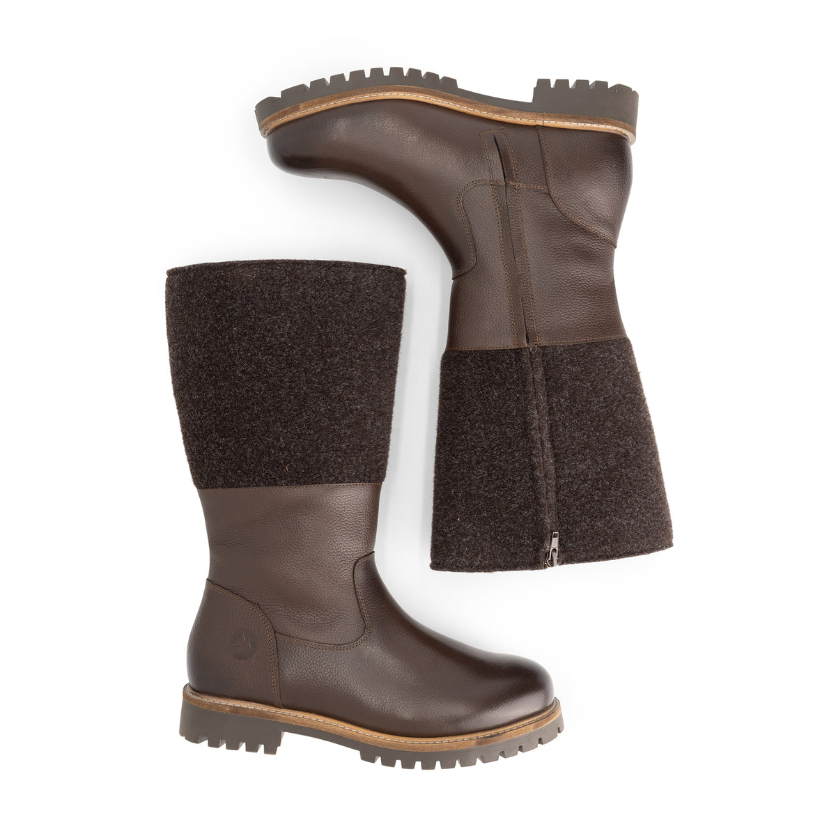 Lagen Men - High boots - Wool/Felt - Dark brown UPD