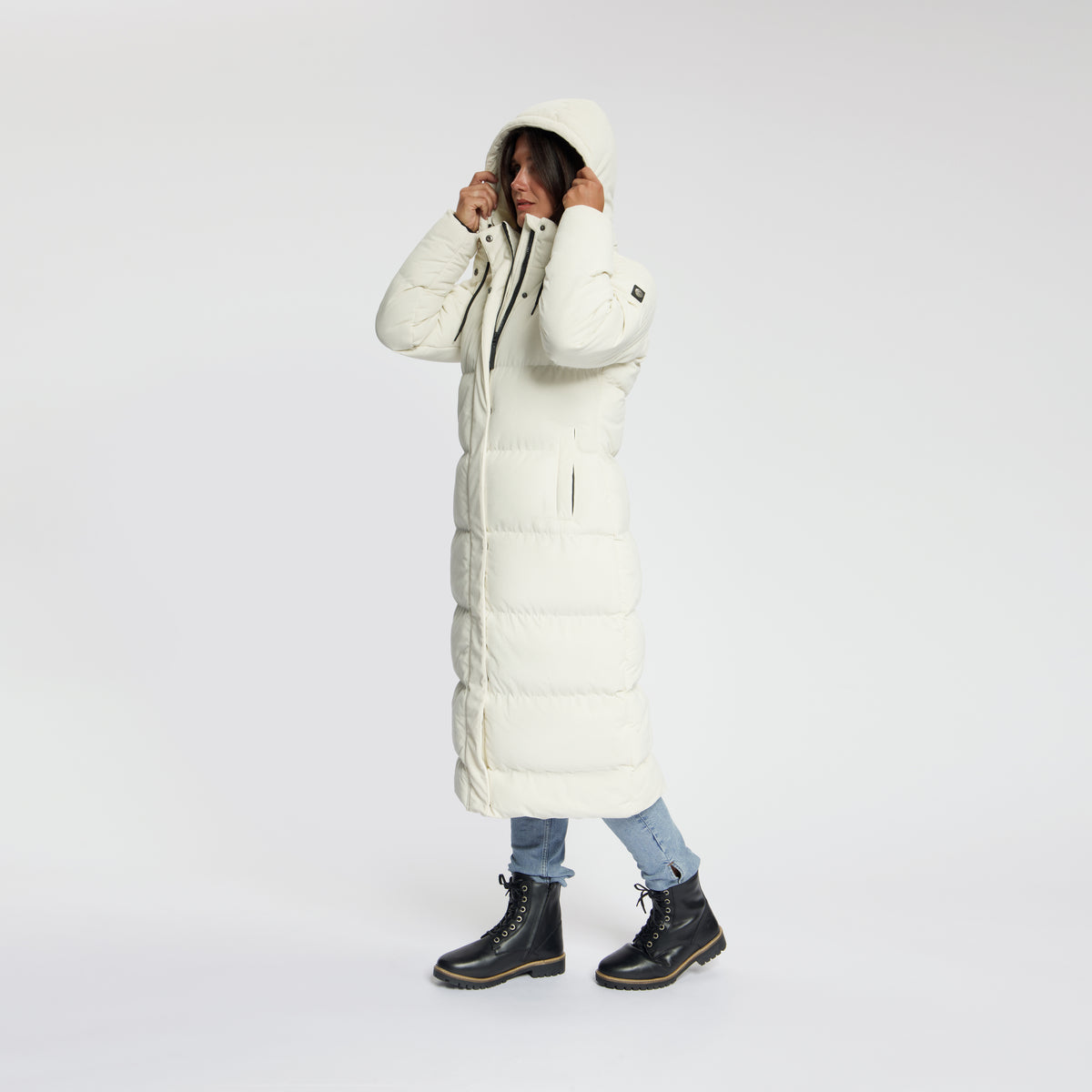 Umea Women - Puffer Winter Jacket - Corduroy - Off-White MV2