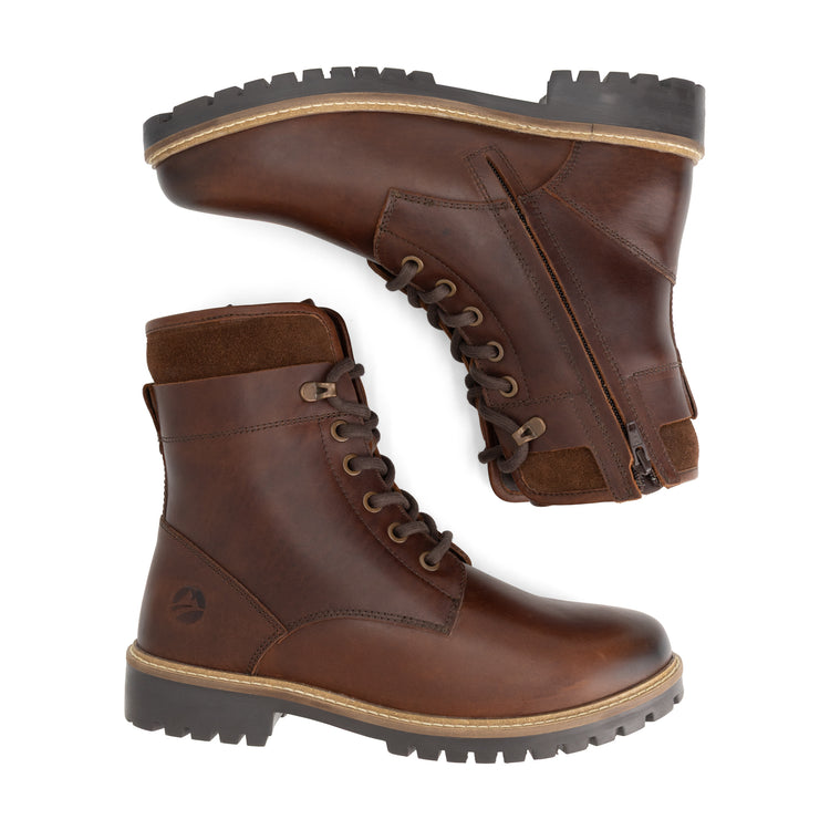 Langdets Men - Lace-up boots - Wool-lined - Dark brown UPD