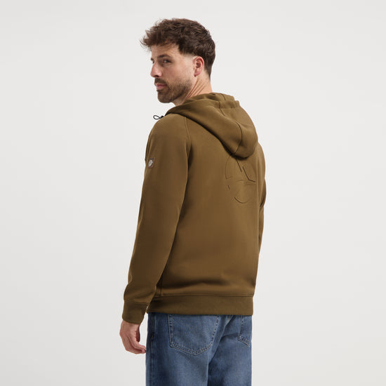 Steffen Men - Hooded Cardigan - Sweat - Brown MV2