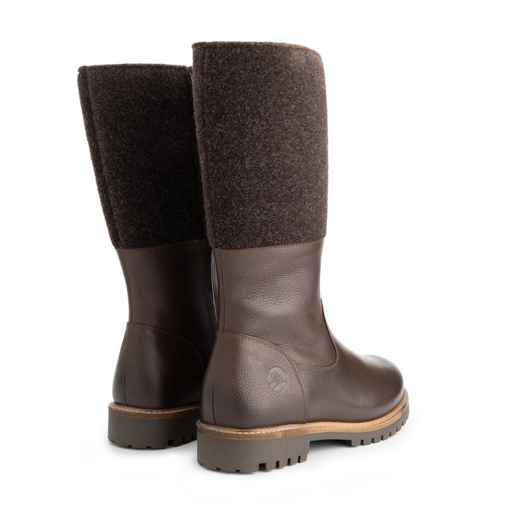 Lagen Men - High boots - Wool/Felt - Dark brown BD